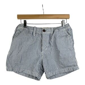 Abercrombie &‎ Fitch Women's Striped Shorts Size Small Blue White